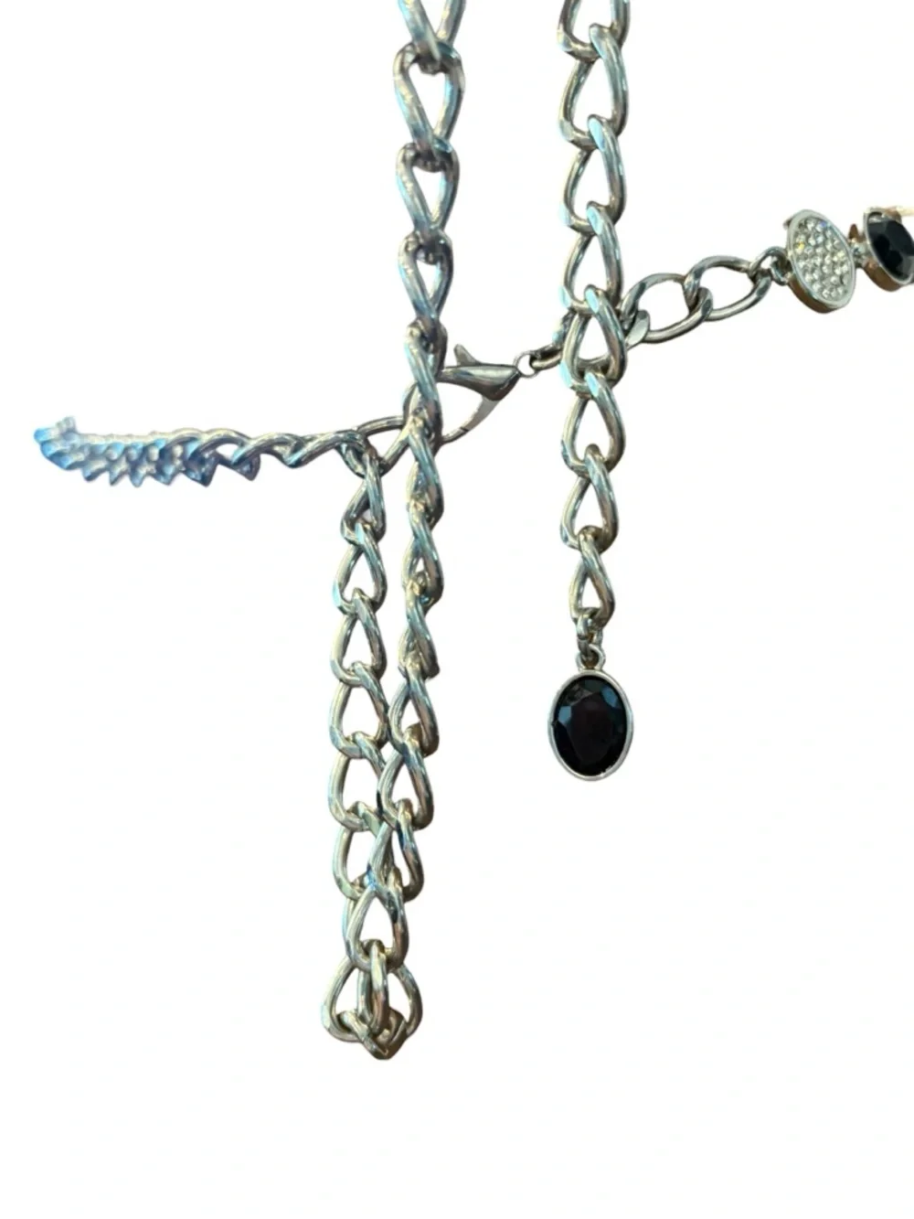 Women's Chain Belt Silver Beaded Jeweled Dress Fashion Ladies Metal Up‎ To 45”